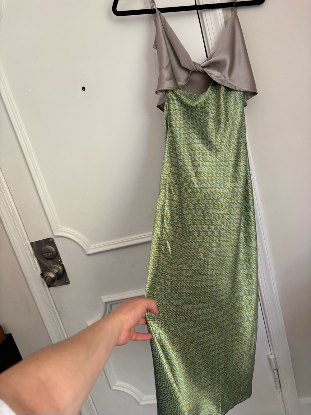 Maison silk  Two-Tone Green Slip Dress
